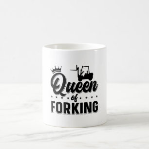 Taza De Café Reina Del Camión Del Conductor Del Operador De La