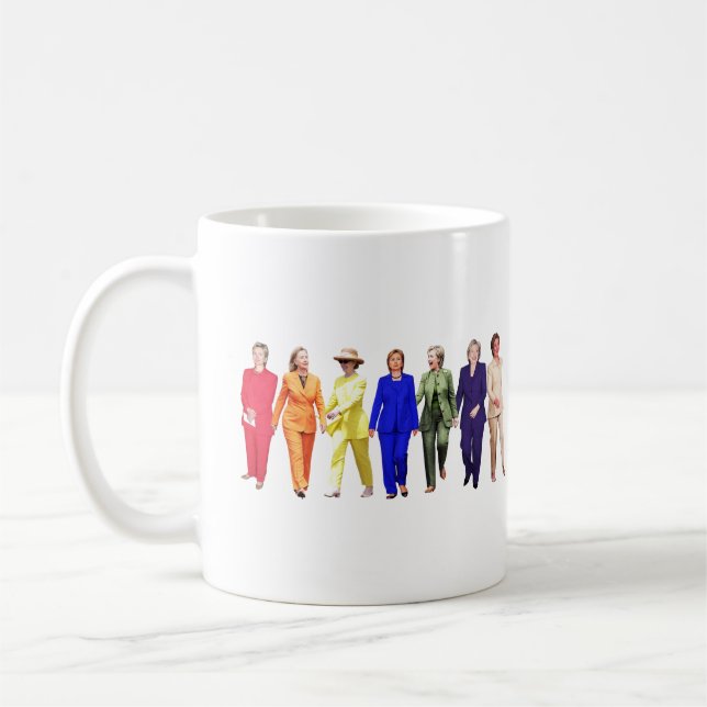 Taza De Café Reina del Pantsuit de Hillary Clinton (Izquierda)