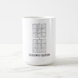 TAZA DE CAFÉ REINA DEL SUDOKU DIVERTIDA
