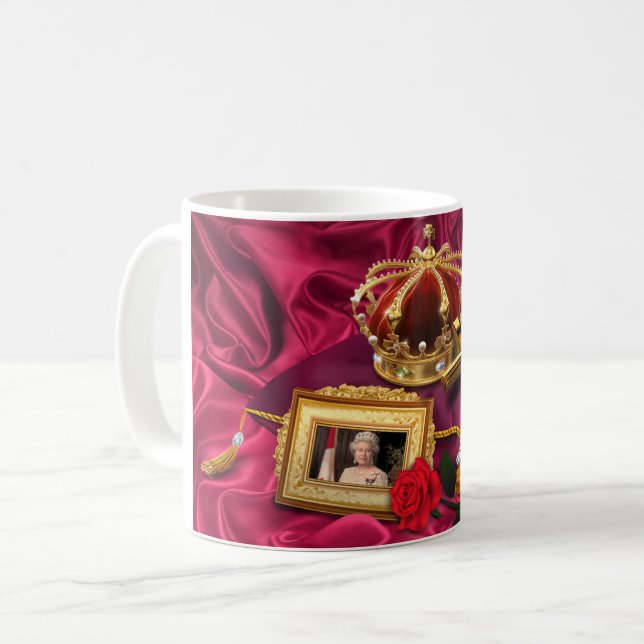 Taza De Café Reina Isabel II Crown & Picture Coffee Mug (Anverso izquierdo)