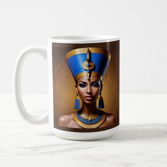 Taza De Café "Reina Nefertiti", bella antigua reina africana (Izquierda)
