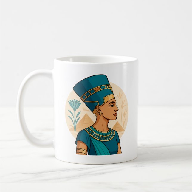 Taza De Café Reina Nefertiti - Belleza eterna del antiguo legad (Izquierda)