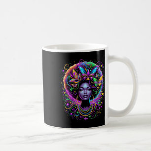 Taza De Café Reina negra africana mariposa africana barba de má