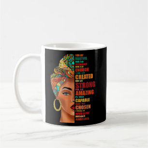 Taza De Café Reina negra de la familia Curly natural afroameric