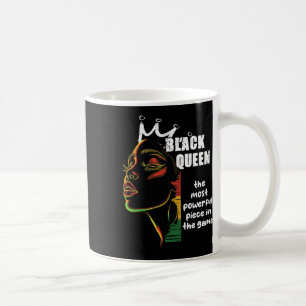 Taza De Café Reina negra más poderosa yema de ajedrez negro