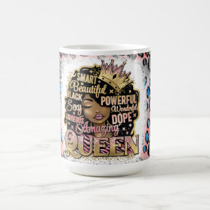 Taza De Café Reina negra Melanin Mujer de piel marrón Sista Mag