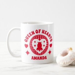 Taza De Café Reina Roja Retro De Corazones Niños Mug De Cumplea