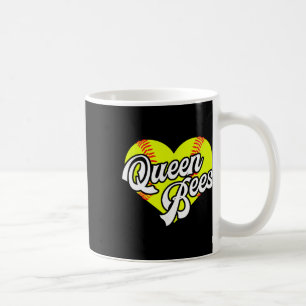 Taza De Café Reinas Abejas Equipo Softbol Corazón Liga T-ball C