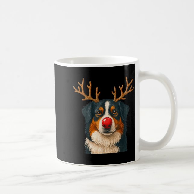 Taza De Café Reindeer Australian Shepherd Christmas Aussie Dog  (Derecha)