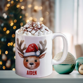 Taza De Café Reindeer Face Niños Personalizados Mug