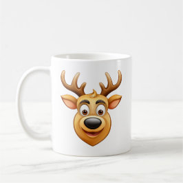 Taza De Café reindeer happy reindeer with big antlers and smile