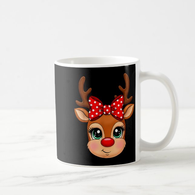 Taza De Café Reindeer Merry Christmas Girl Boy Kids  (Derecha)