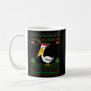 Taza De Café Reindeer Santa Hat coincidiendo con el feo Chris P