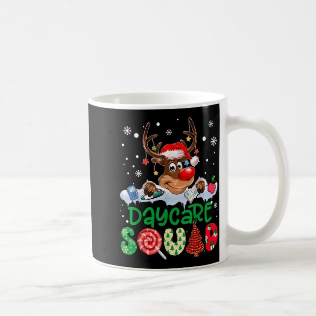 Taza De Café Reindeer Santa Hat Daycare Squad Teacher Christmas (Derecha)
