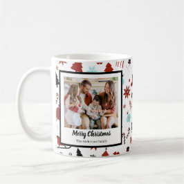 Taza De Café Reindeer Sleigh Christmas Pine Trees