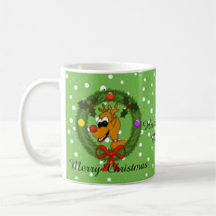 Taza De Café Reindeo en peluca de los Navidades de la guerra