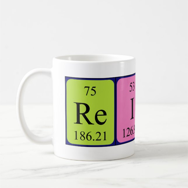 Taza De Café Reiner nombre de tabla periódica mug (Izquierda)