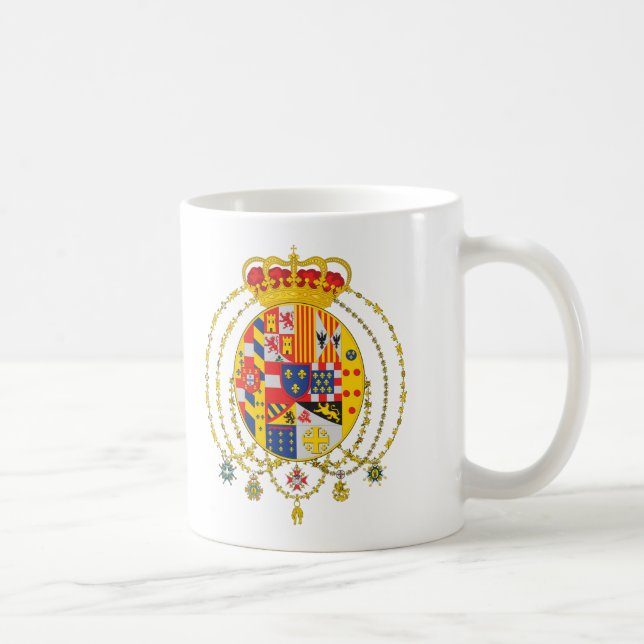 Taza De Café Reino del escudo de armas de dos Sicilies (Derecha)
