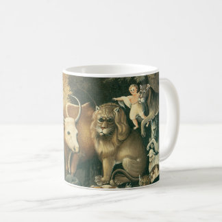Taza De Café Reino Pacífico de Edward Hicks Arte Folclórico Ant