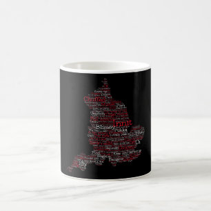 Taza De Café Reino Unido: Argot británico Word Art Map