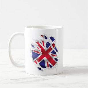 Taza De Café Reino Unido Bajo La Bandera De La Piel