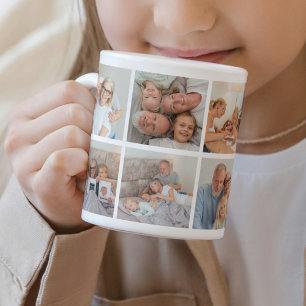 Taza De Café Rejilla de collage de 10 fotos personalizadas mini