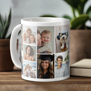 Taza De Café Rejilla de collage de 16 fotos: rejilla blanca min