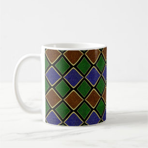 Taza De Café Rejilla de Diamante Arlequín: Armonía Texturizada