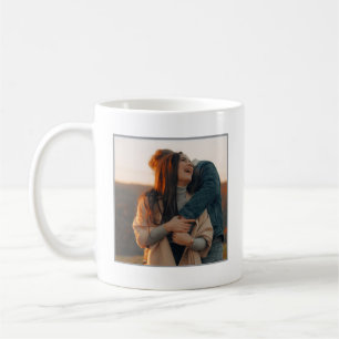 Taza De Café Relación a Distancia Foto Personalizada Elegante