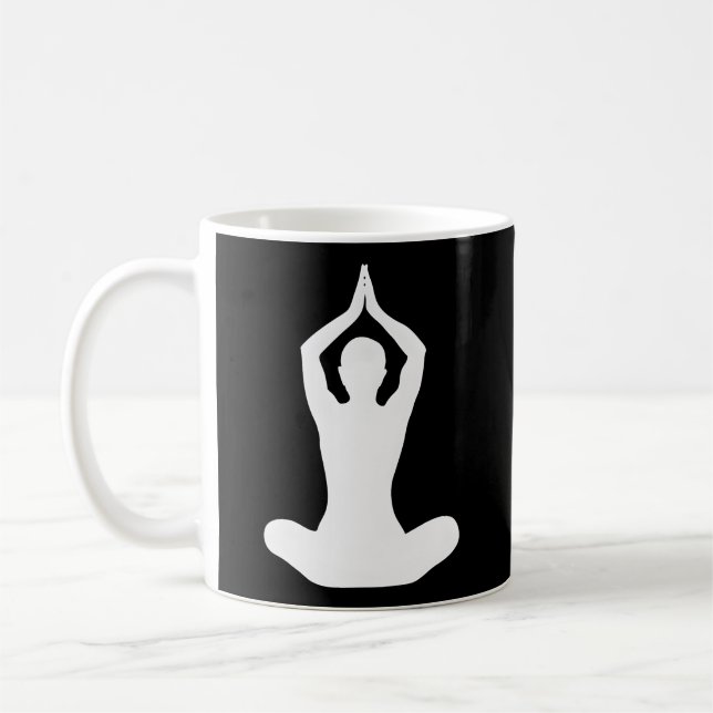 Taza De Café Relajación de la cresta de yoga Pose Lotus Namaste (Izquierda)