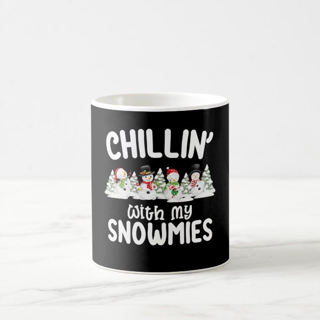 Taza De Café Relajándome con mis muñecos de nieve Navidad (Centro)