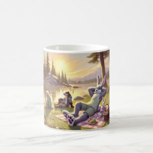 Taza De Café Relajante picnic de Pascua junto al lago
