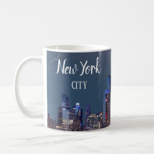 Taza De Café Relámpago en el horizonte de la ciudad de Nueva Yo