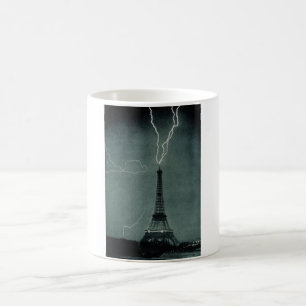 Taza De Café Relámpago golpeando la Torre Eiffel