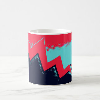 Taza De Café Relámpago rojo entre áreas azules claras y oscuras