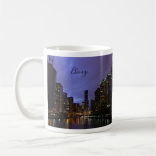 Taza De Café Relámpago sobre el café del río Chicago