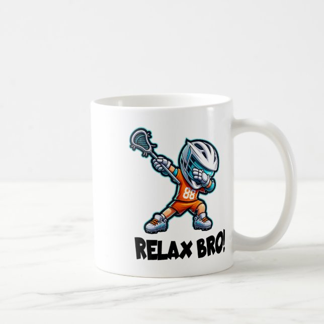 Taza De Café Relax Bro Dabbing Lacrosse Player Funny Lax Graphi (Derecha)