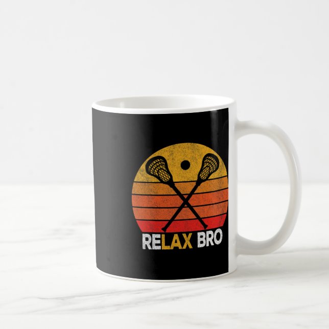 Taza De Café Relax Bro Funny Lacrosse Cita Lacrosse Crosse Vin (Derecha)