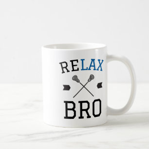 Taza De Café Relax Bro Funny Lax Typography Lacrosse Gift