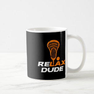 Taza De Café Relax Dude Lacrosse Lax Stick V6 Naranja
