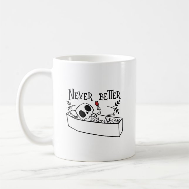 Taza De Café Relaxing Coffin Skeleton (Izquierda)