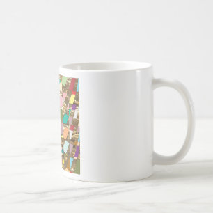 Taza De Café Relieve metalizado dorado de colores abstractos