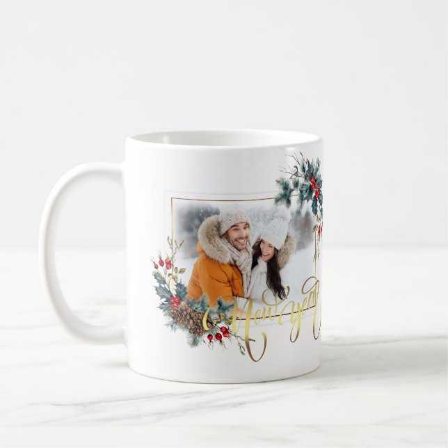 Taza De Café Relieve metalizado dorado Faux de la foto de invie (Izquierda)