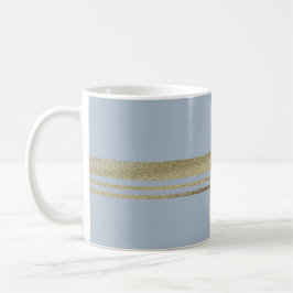 Taza De Café Relieve metalizado Faux Gold Stripes Luz médica Ca
