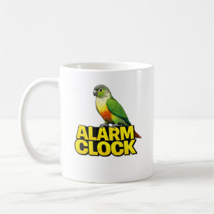 Taza De Café Reloj de Alarma Conure de Mejilla Verde