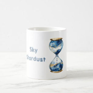 Taza De Café Reloj de arena de polvo de estrellas del cielo azu