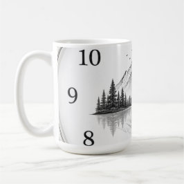 Taza De Café Reloj de naturaleza de montaña elegante 