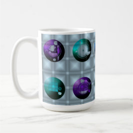 Taza De Café Reloj de pared con patrón geométrico abstracto