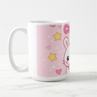 Taza De Café Reloj de pared de conejito rosa lindo