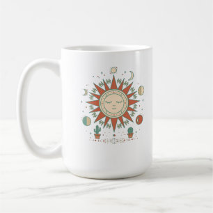 Taza De Café Reloj de pared del desierto celestial - Cactus Sol